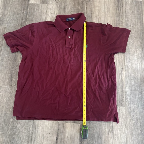 Ralph‎ Lauren Polo Shirt 2XB 2TG Burgundy Small Pony  Classic Fit Preppy - Picture 4 of 7